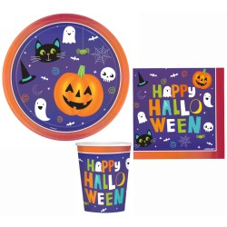 Coffret de fête Halloween Friends 36 pièces avec assiette de 23 cm