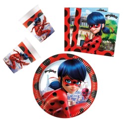 Coffret de fête Miraculous Tales of Ladybug et Chat Noir Hero 36 pièces avec assiette de 23 cm