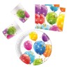 Balloon Sparkling party set with 36 pieces and 23 cm plate