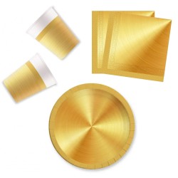 Colour Next Generation Gold, Gold party set with 36 pieces and 23 cm plate