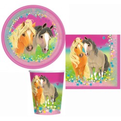 Coffret de fête Horse Pretty Pony 36 pièces avec assiette de 23 cm