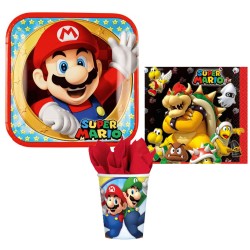 Coffret de fête Super Mario Mushroom World 36 pièces avec assiettes de 23 cm