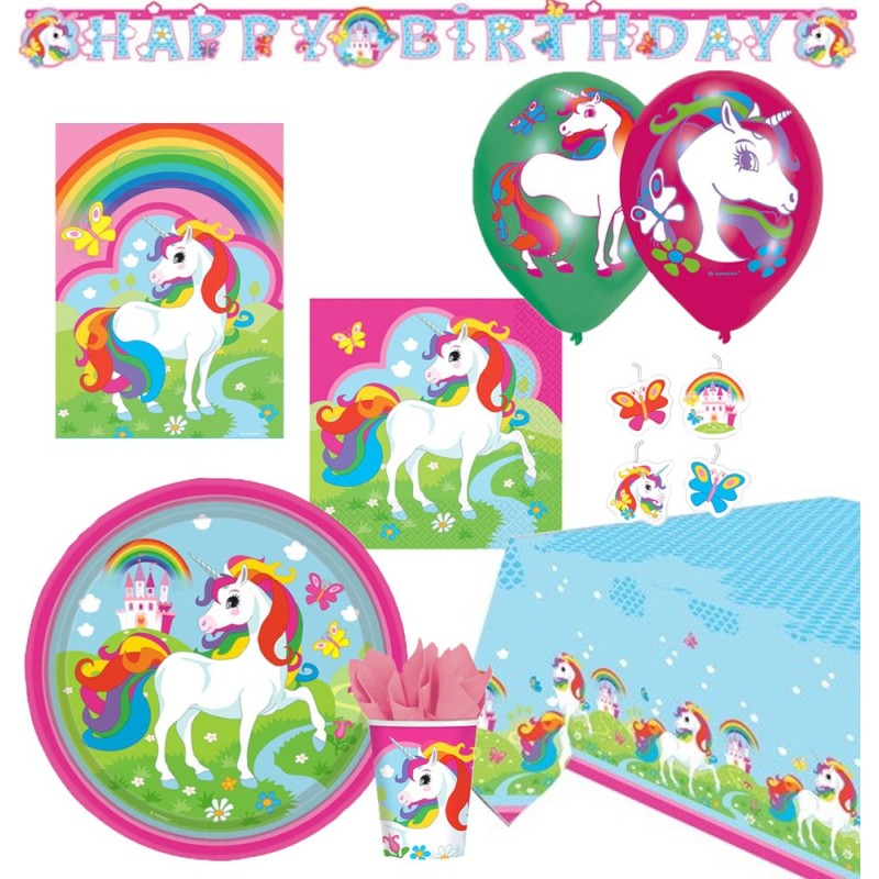 Unicorn Meadow party set 56 pieces