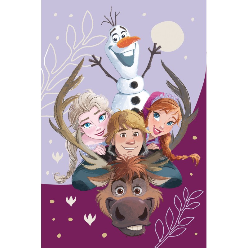 Couverture en microflanelle Disney Frozen Family 100x150cm