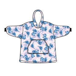 Couverture polaire en peluche rose pâle Disney Lilo et Stitch, poncho 7-14 ans