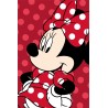 Couverture en micropolaire rouge Disney Minnie 100x150cm