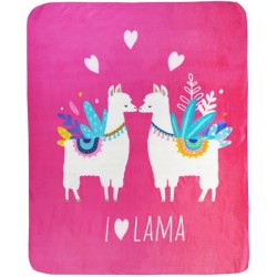 Llama fleece blanket 130x160cm