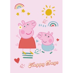 Couverture polaire Happy Days de Peppa Pig 100 x 140 cm