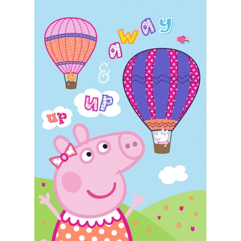 Couverture polaire montgolfière Peppa Pig 100x140cm