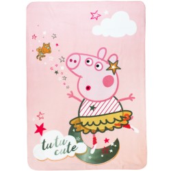 Couverture polaire tutu Peppa Pig 100x140cm