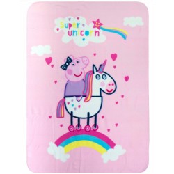 Couverture polaire Licorne Peppa Pig 100x140cm