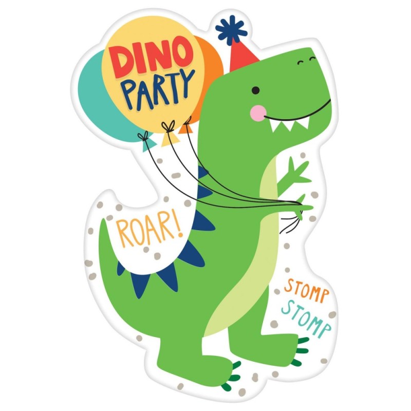 Invitation à une fête sur le thème des dinosaures, 8 pièces