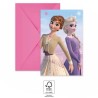 Lot de 6 invitations à la fête du vent Disney Frozen FSC