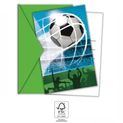 Football Soccer Fans party invitation 6 pcs FSC