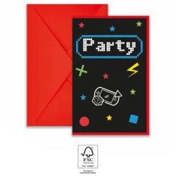 Gamer Gaming Party party invitation 6 pcs FSC