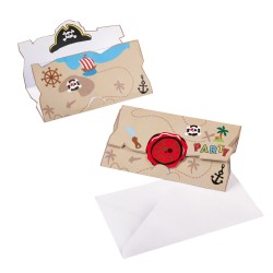 Pirate Privateer party invitation 8 pcs