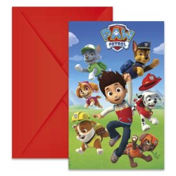 Lot de 6 cartes d'invitation Paw Patrol Ready For Action Party