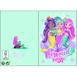 Carte de vœux pop-up 3D Mermaid Magic + enveloppe