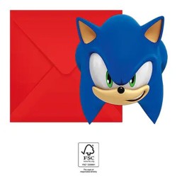 Invitation à une fête Sonic the Hedgehog Sega Sonic the Hedgehog 6 pièces FSC