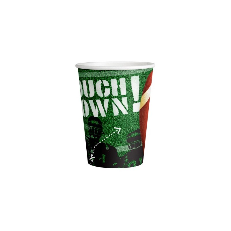 Sport Touchdown American Football Paper Cup 8 pcs 250 ml