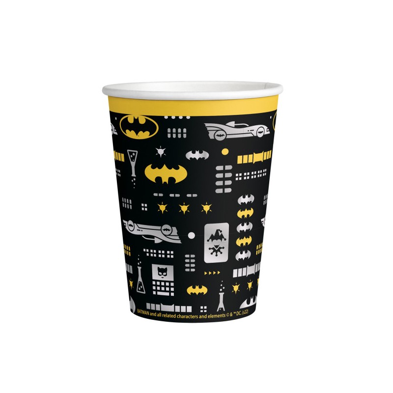 Gobelets en carton Batman City 8 pièces 250 ml