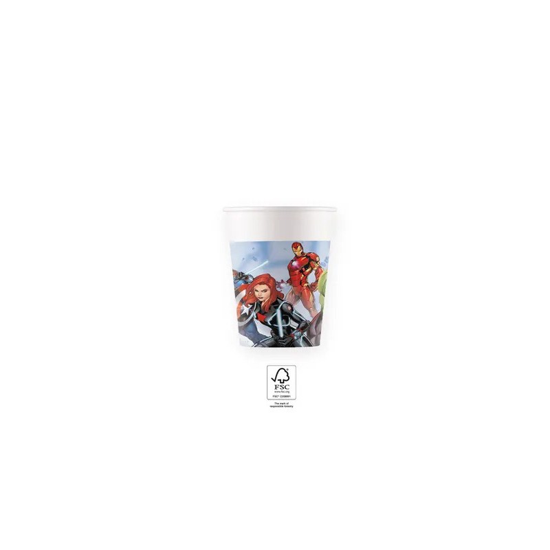 Gobelets en papier Avengers Infinity Stones 8 pièces 200 ml FSC