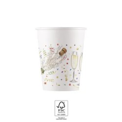 Gobelets en papier Sparkling Celebration 8 pièces 200 ml FSC