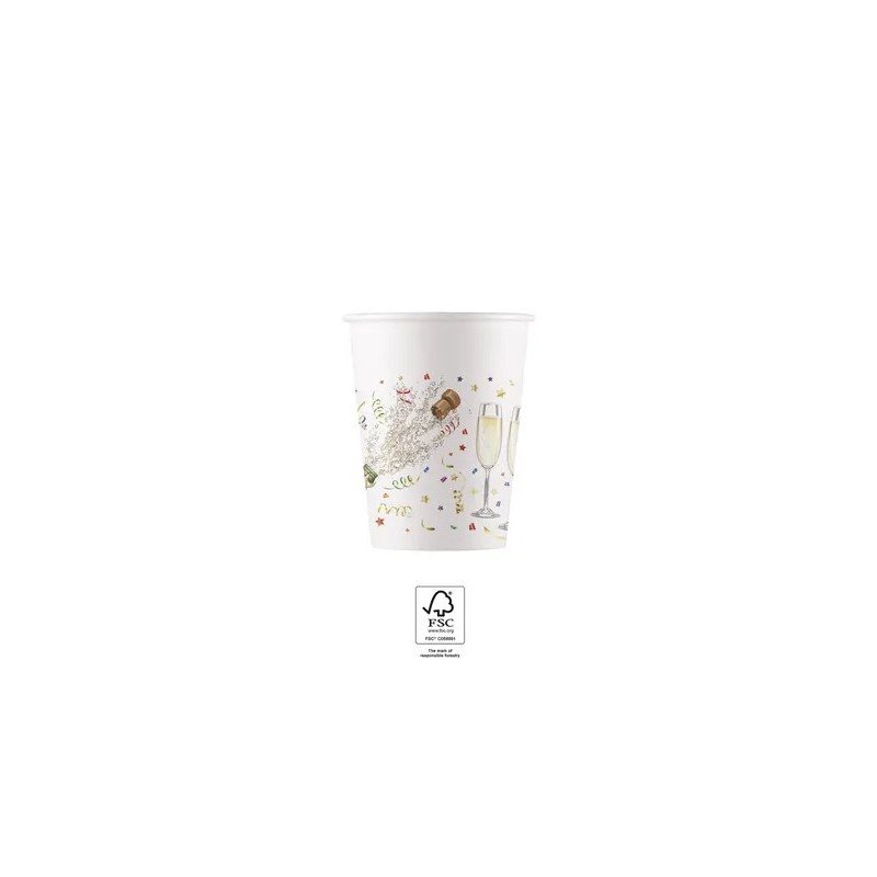 Gobelets en papier Sparkling Celebration 8 pièces 200 ml FSC