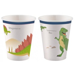 Gobelets en papier Dinosaur Happy 8 pièces 250 ml