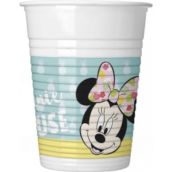 Gobelets en plastique Disney Minnie Tropical 8 pièces 200 ml