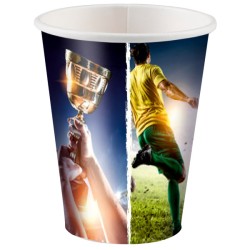 Gobelets en papier Football Kick It 8 pièces 250 ml