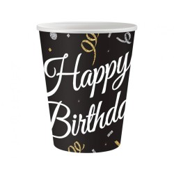 Gobelets en papier Happy Birthday B&C 6 pièces 250 ml