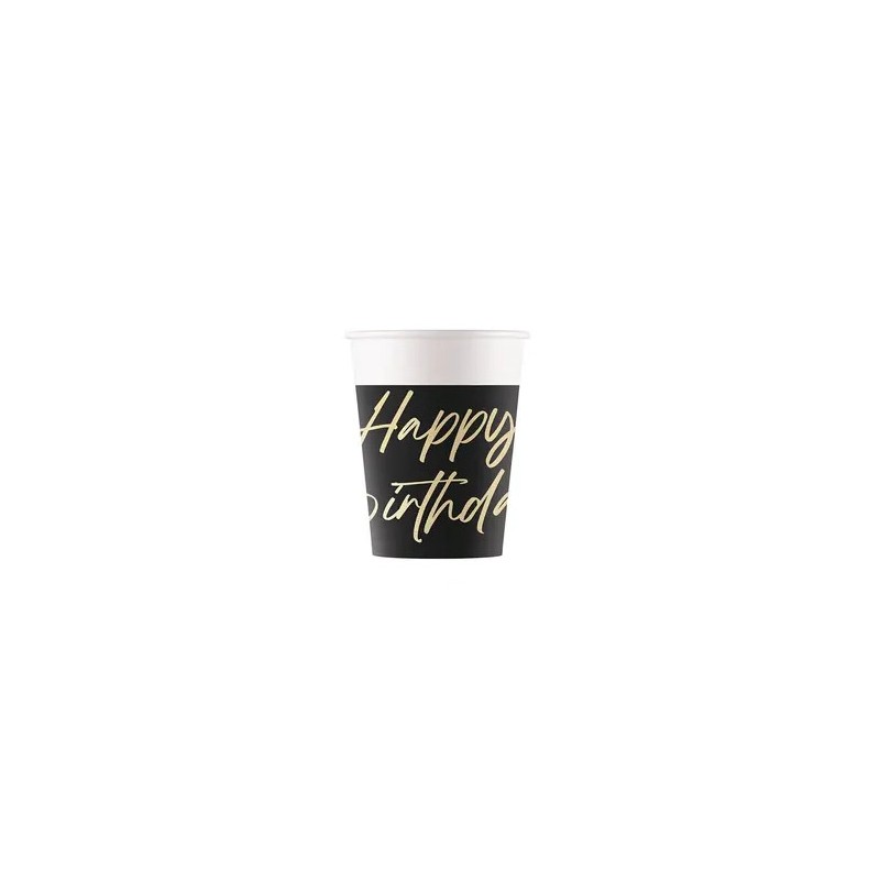 Happy Birthday Elegant Happy Birthday paper cup 8 pcs 200 ml FSC