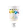 Banderoles d'anniversaire Gobelets en papier Joyeux anniversaire 8 pièces 200 ml FSC