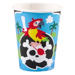 Gobelets en papier Pirate Corsaire 8 pièces 250 ml