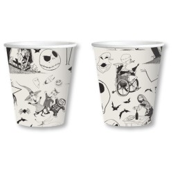 The Nightmare Before Christmas Black paper cup set of 8, 250 ml