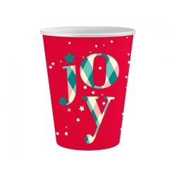 Gobelets en papier Red Joy de Noël i 6 pièces 250 ml