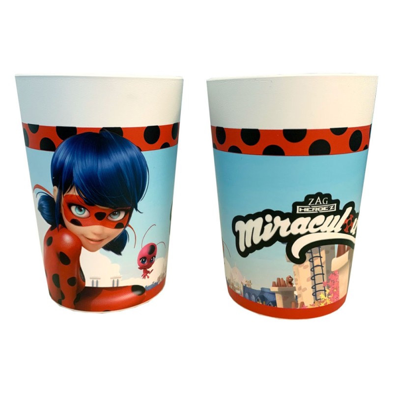 Ensemble de 2 gobelets en plastique Miraculous Tales of Ladybug et Chat Noir Hero 230 ml