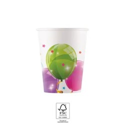 Balloon Sparkling paper cup 8 pcs 200 ml FSC