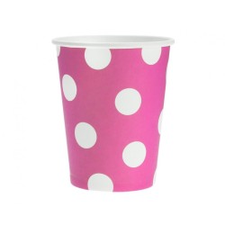 Colour Polka Dots Magenta paper cup 6 pcs 270 ml