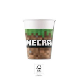 Gobelets en papier vert Minecraft 8 pièces 200 ml FSC