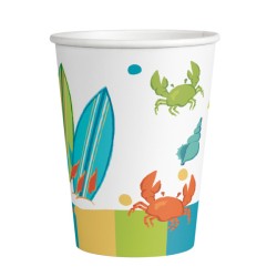 Gobelets en papier Summer Surf Party 8 pièces 250 ml