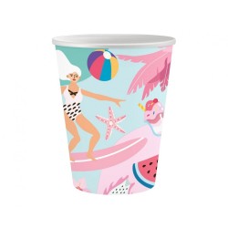 Summer Surfing paper cup 6 pieces 250 ml