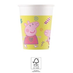 Lot de 8 gobelets en papier Peppa Pig Messy Play 200 ml FSC