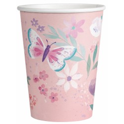 Butterfly Flutter paper cup set of 8 250 ml