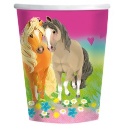 Lot de 8 gobelets en papier Horse Pretty Pony - 250 ml