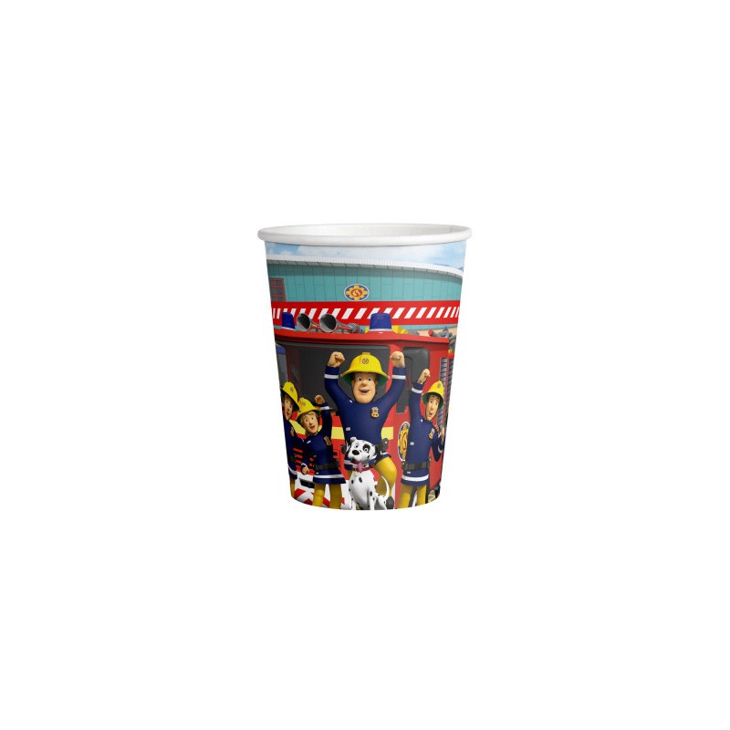 Gobelets en papier Fireman Sam Teamwork 8 pièces 250 ml