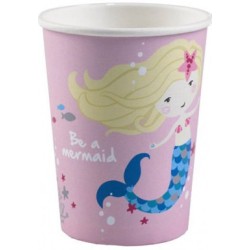 Gobelets en papier Mermaid Shellebrate 8 pièces 250 ml