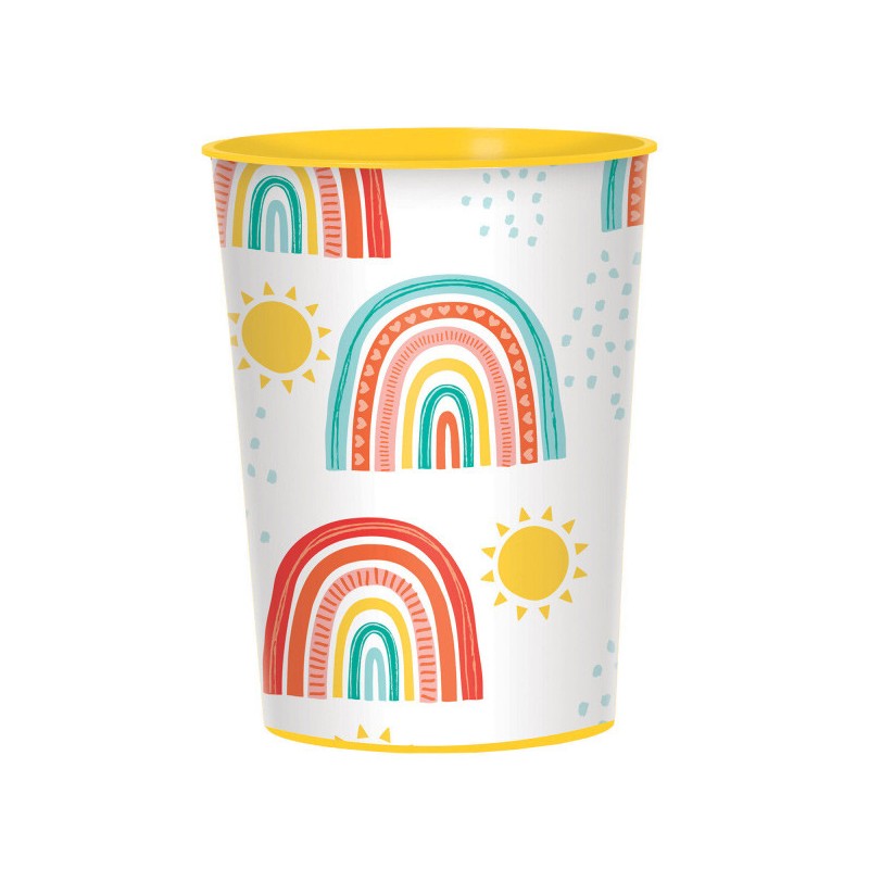 Rainbow Retro paper cup 8 pcs 250 ml