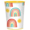 Rainbow Retro paper cup 8 pcs 250 ml